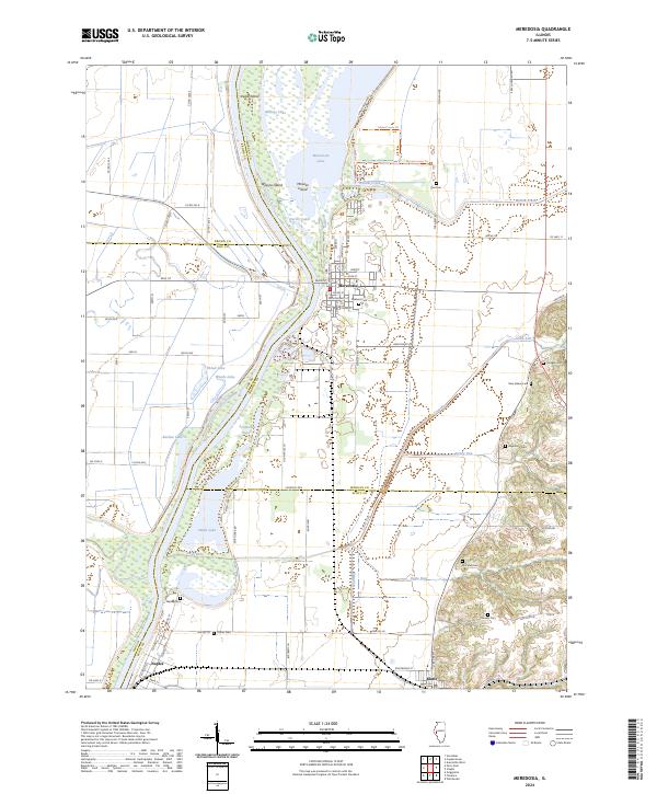 US Topo 7.5-minute map for Meredosia IL