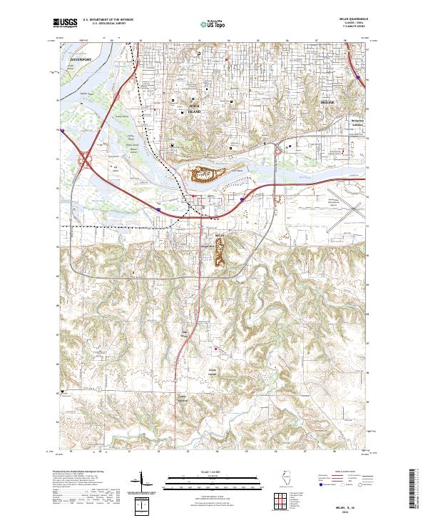 US Topo 7.5-minute map for Milan ILIA