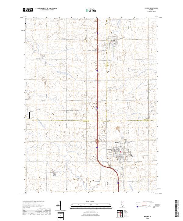 US Topo 7.5-minute map for Minonk IL