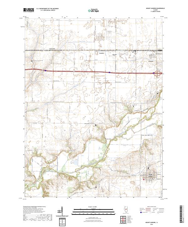 US Topo 7.5-minute map for Mount Auburn IL