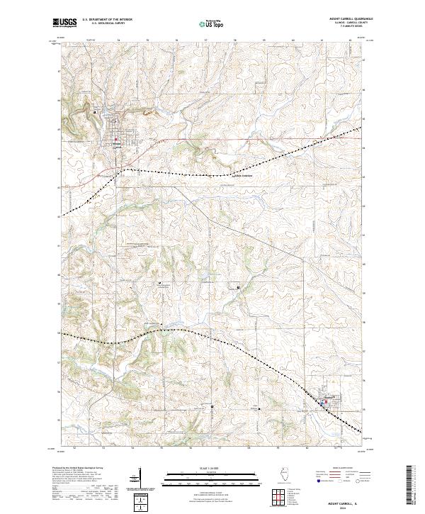 US Topo 7.5-minute map for Mount Carroll IL