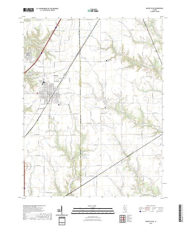 US Topo 7.5-minute map for Mount Olive IL