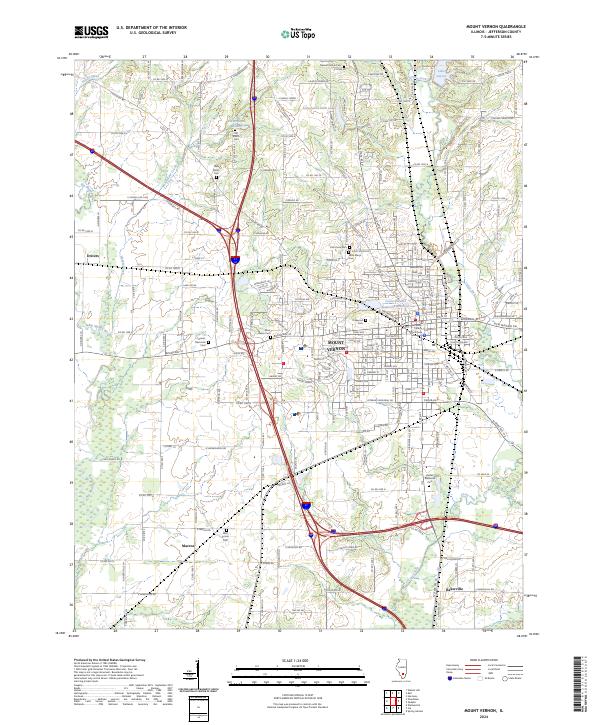 US Topo 7.5-minute map for Mount Vernon IL