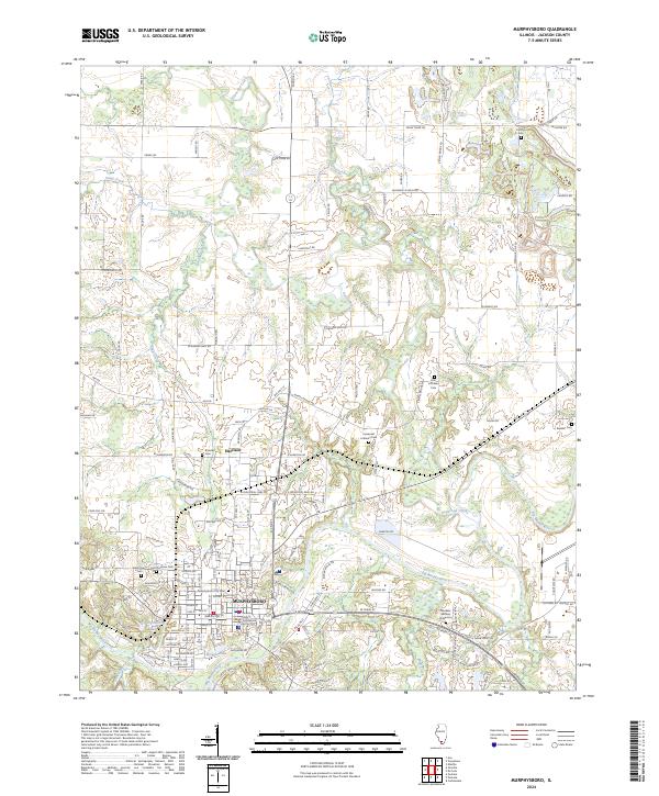 US Topo 7.5-minute map for Murphysboro IL