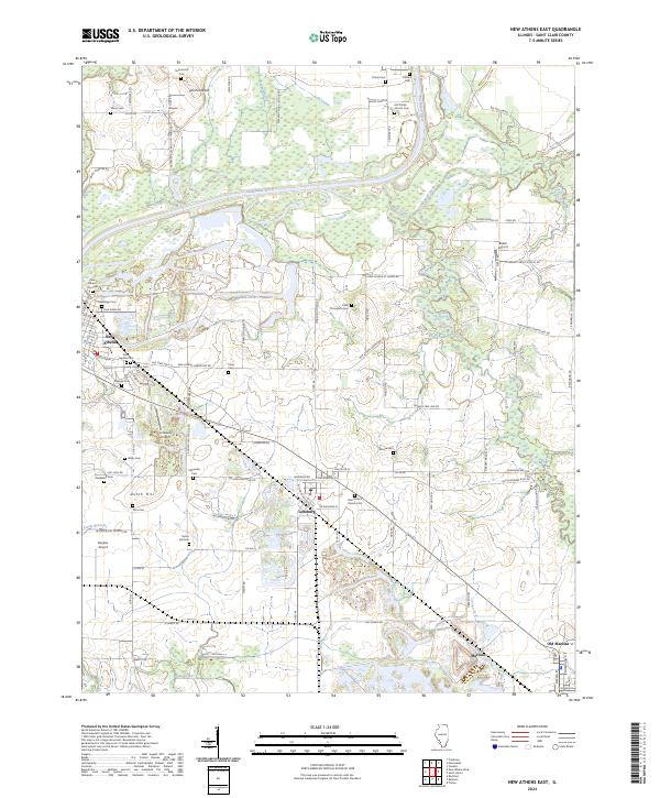 US Topo 7.5-minute map for New Athens East IL