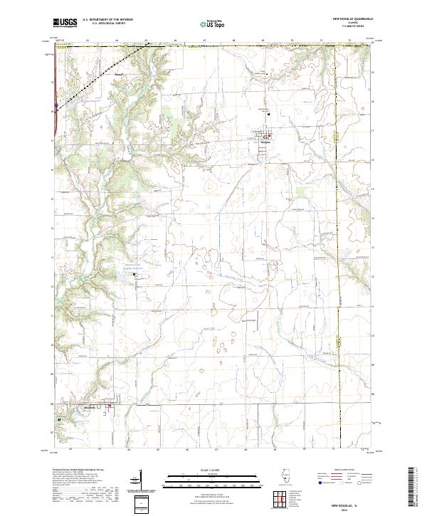 US Topo 7.5-minute map for New Douglas IL