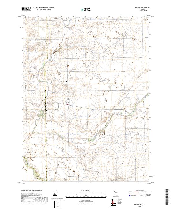 US Topo 7.5-minute map for New Holland IL