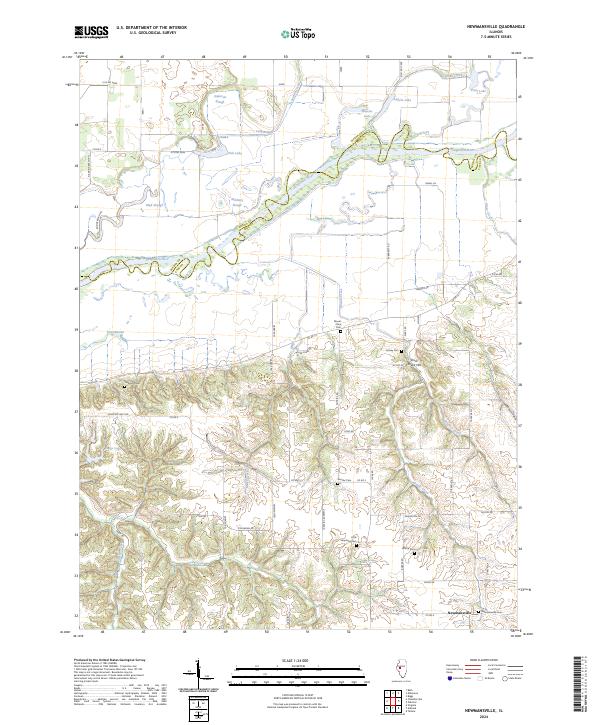 US Topo 7.5-minute map for Newmansville IL