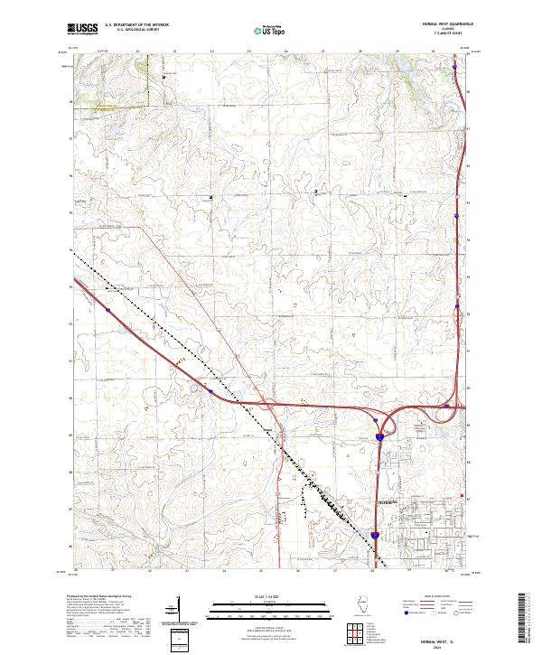 US Topo 7.5-minute map for Normal West IL