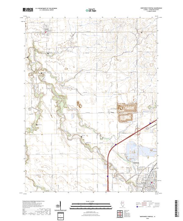 US Topo 7.5-minute map for Northwest Pontiac IL
