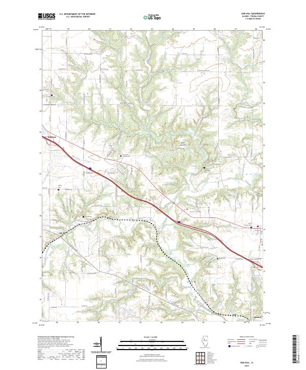 US Topo 7.5-minute map for Oak Hill IL