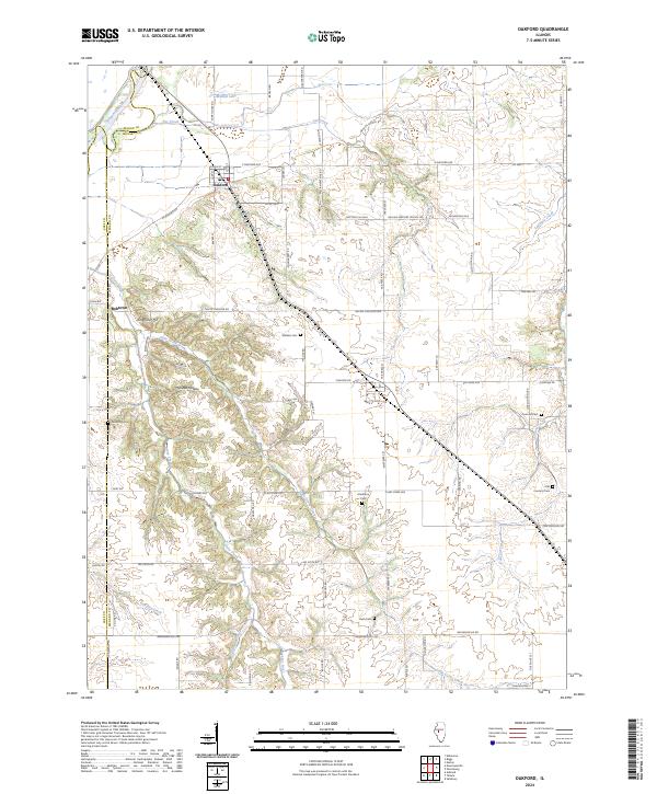 US Topo 7.5-minute map for Oakford IL