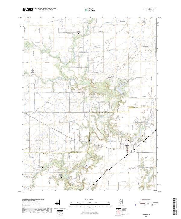 US Topo 7.5-minute map for Oakland IL