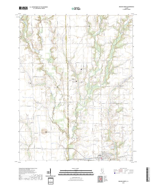 US Topo 7.5-minute map for Oblong North IL