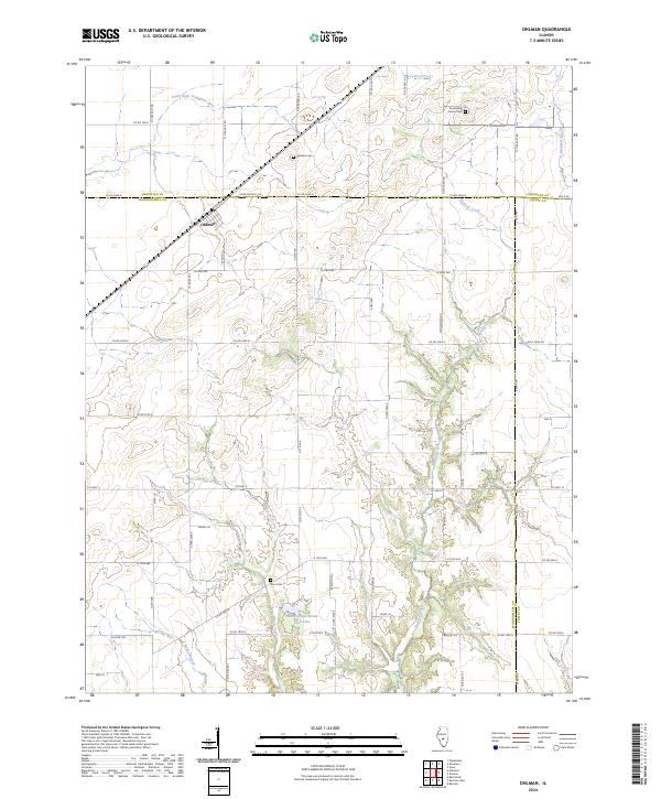 US Topo 7.5-minute map for Ohlman IL