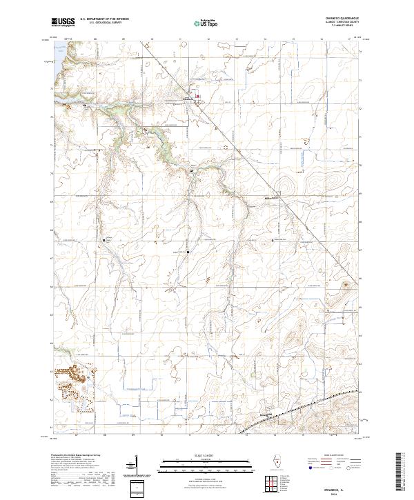 US Topo 7.5-minute map for Owaneco IL