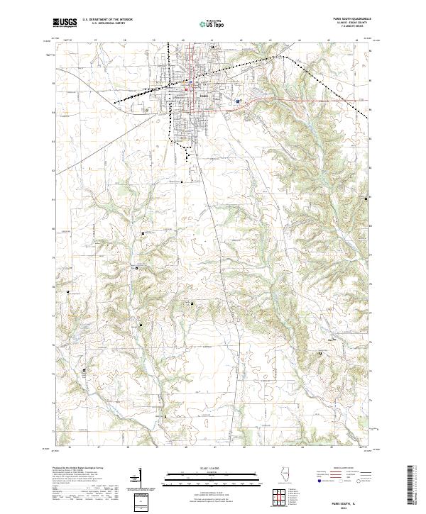 US Topo 7.5-minute map for Paris South IL