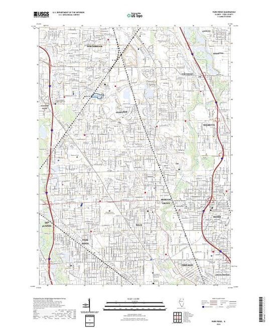US Topo 7.5-minute map for Park Ridge IL – American Map Store