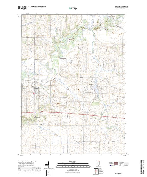 US Topo 7.5-minute map for Pecatonica IL