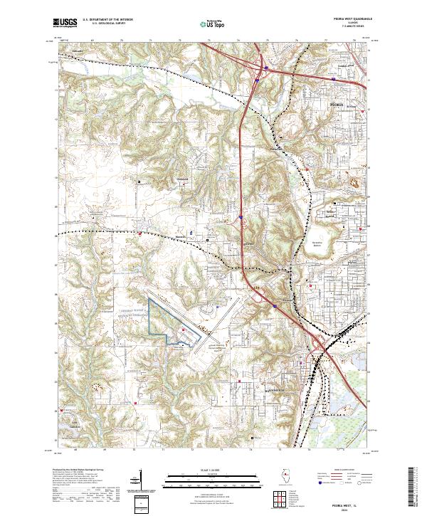 US Topo 7.5-minute map for Peoria West IL
