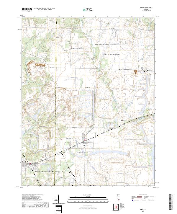 US Topo 7.5-minute map for Percy IL