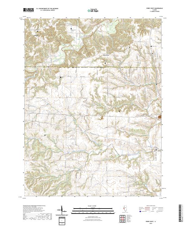 US Topo 7.5-minute map for Perry West IL