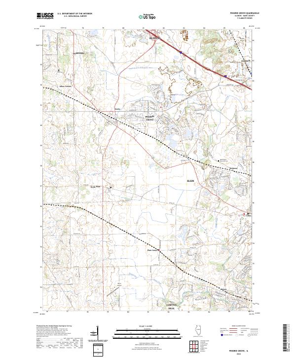 US Topo 7.5-minute map for Pingree Grove IL