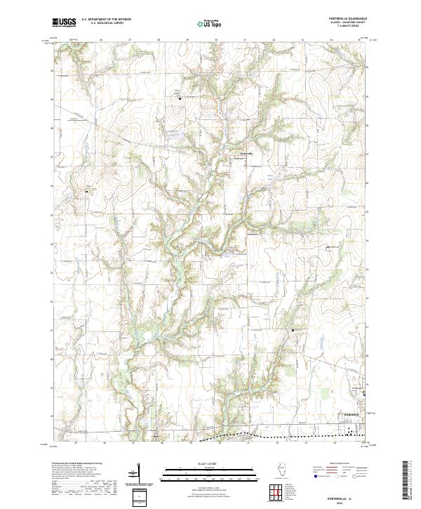 US Topo 7.5-minute map for Porterville IL