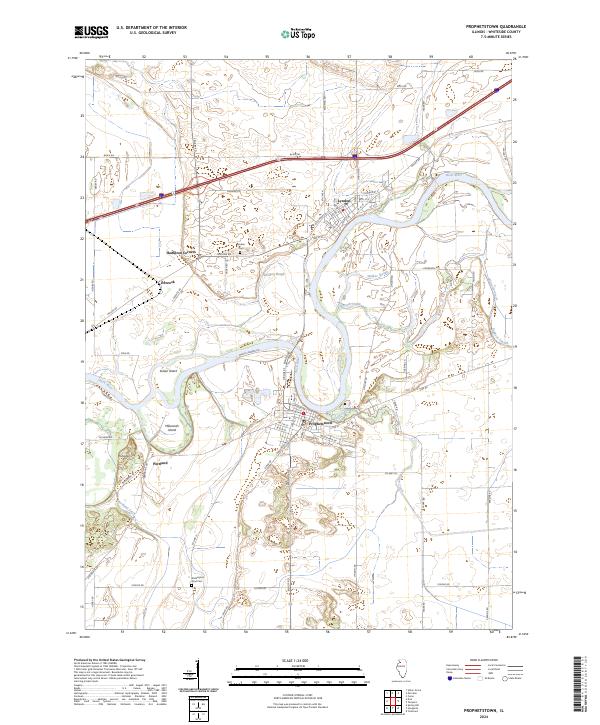 US Topo 7.5-minute map for Prophetstown IL