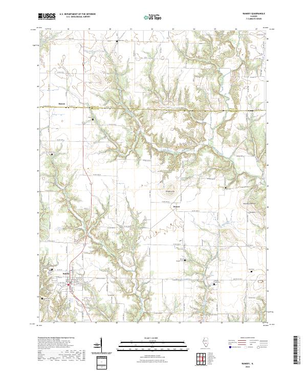 US Topo 7.5-minute map for Ramsey IL