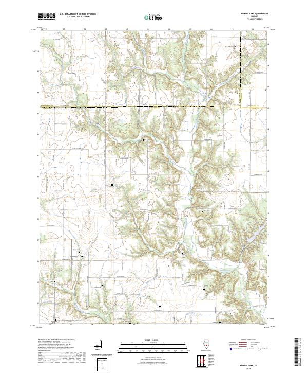 US Topo 7.5-minute map for Ramsey Lake IL
