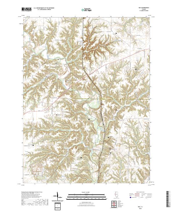 US Topo 7.5-minute map for Ray IL