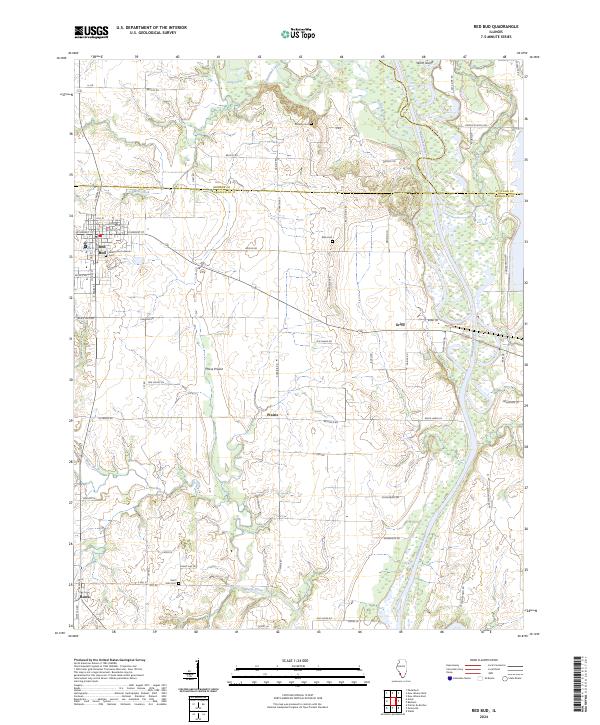 US Topo 7.5-minute map for Red Bud IL