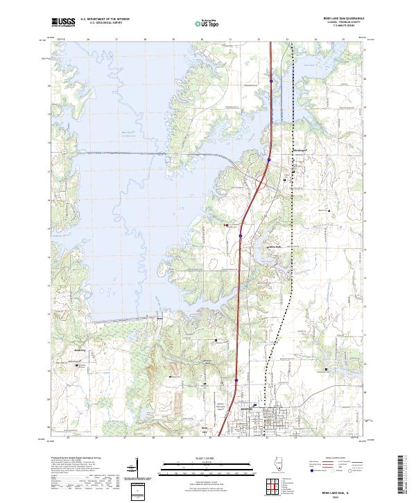 US Topo 7.5-minute map for Rend Lake Dam IL