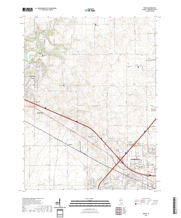 US Topo 7.5-minute map for Rising IL