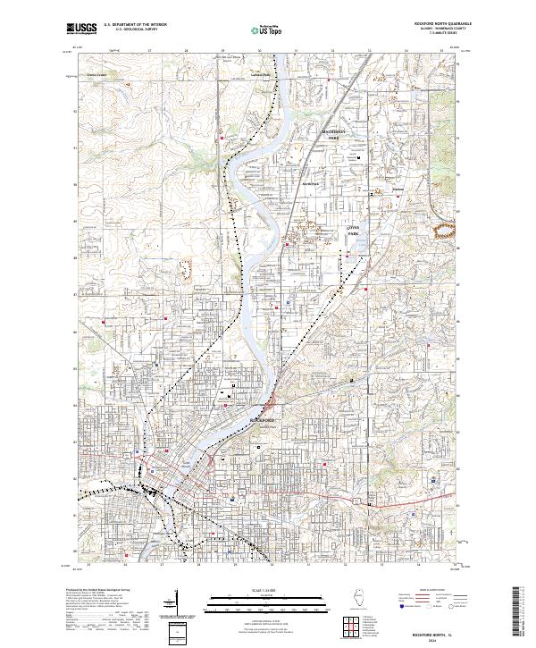 US Topo 7.5-minute map for Rockford North IL