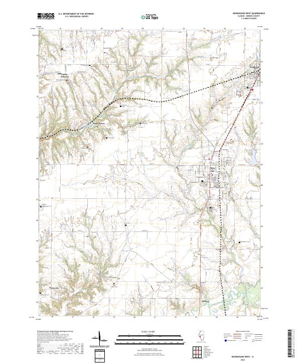 US Topo 7.5-minute map for Roodhouse West IL