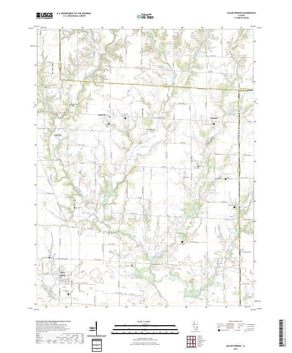 US Topo 7.5-minute map for Sailor Springs IL