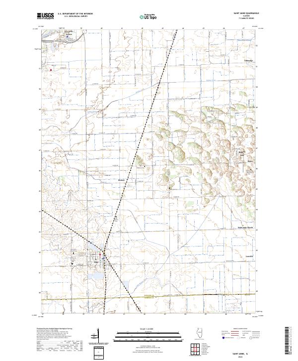 US Topo 7.5-minute map for Saint Anne IL