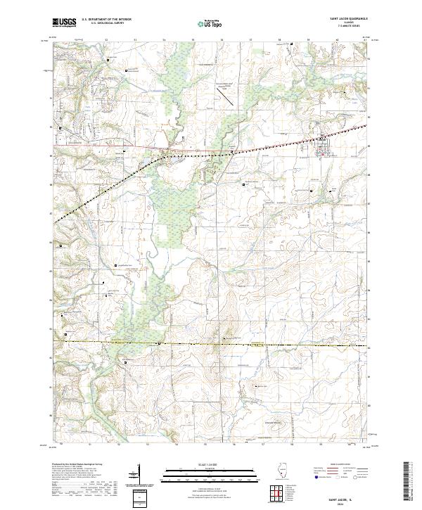 US Topo 7.5-minute map for Saint Jacob IL