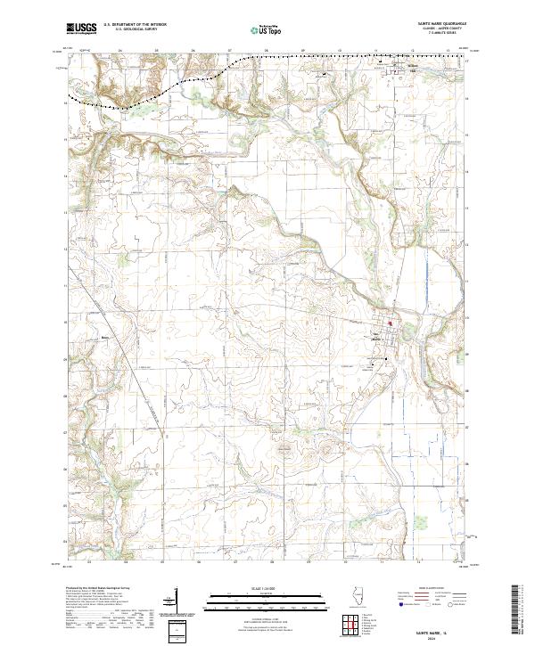 US Topo 7.5-minute map for Sainte Marie IL