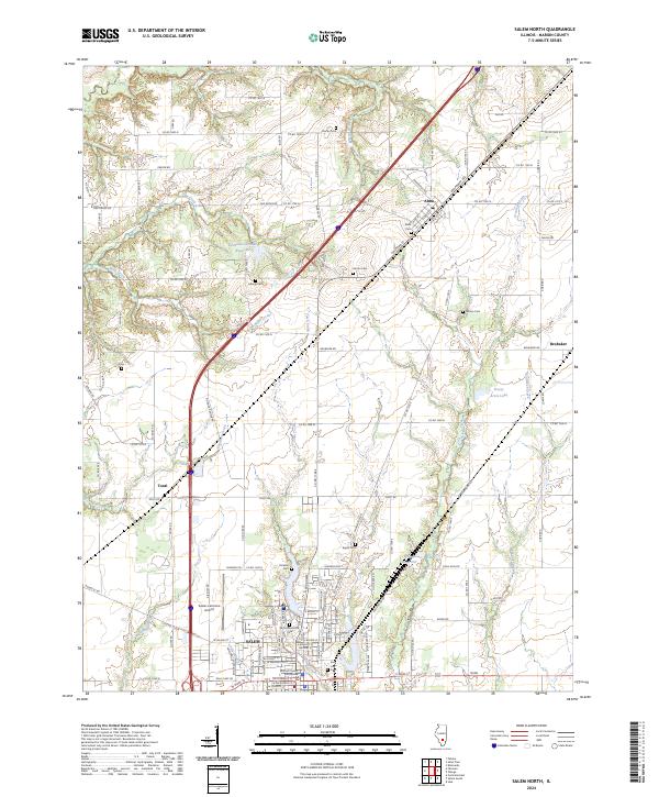 US Topo 7.5-minute map for Salem North IL
