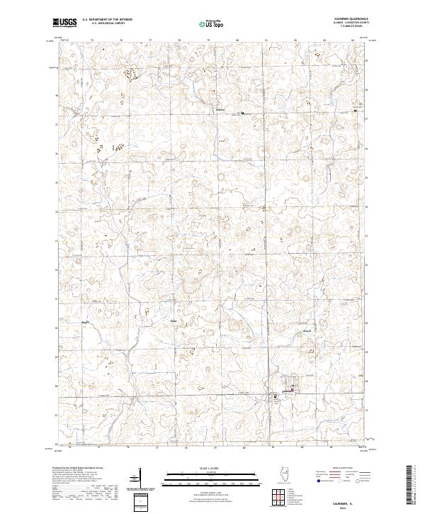 US Topo 7.5-minute map for Saunemin IL