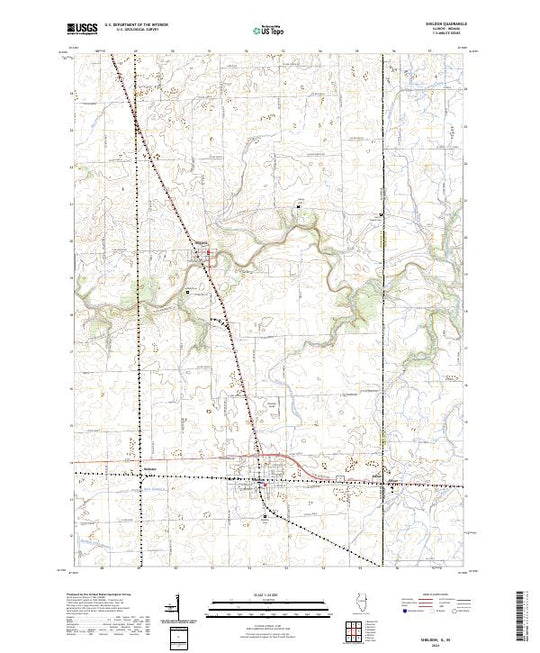 US Topo 7.5-minute map for Sheldon ILIN – American Map Store