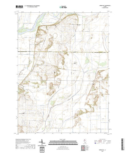 Spring Hull Map US Topo 7.5-minute map for Spring Hill IL – American Map Store