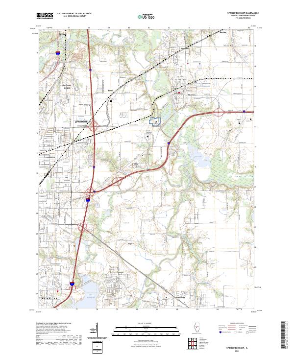 US Topo 7.5-minute map for Springfield East IL