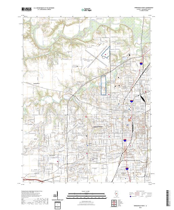 US Topo 7.5-minute map for Springfield West IL