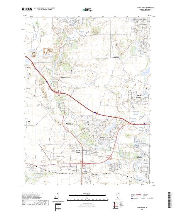 US Topo 7.5-minute map for Sugar Grove IL
