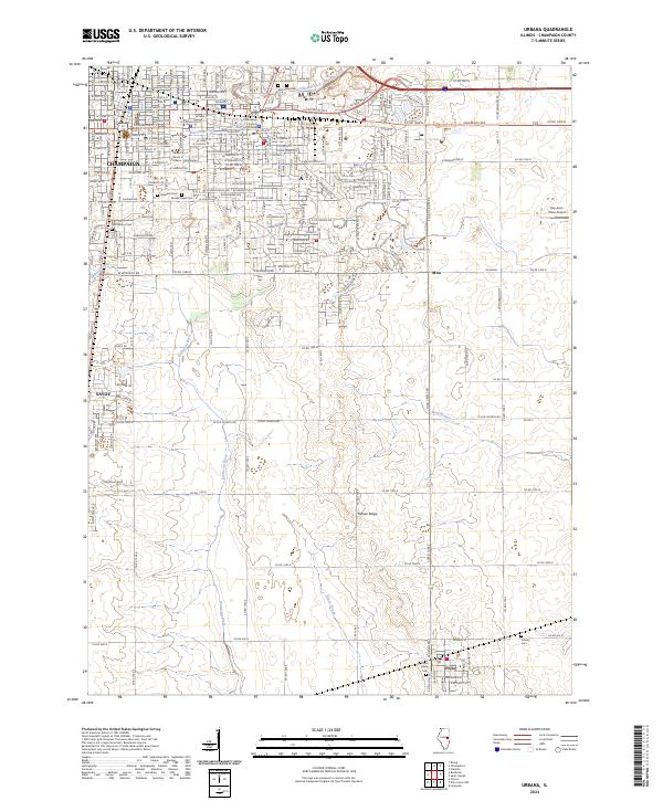 US Topo 7.5-minute map for Urbana IL