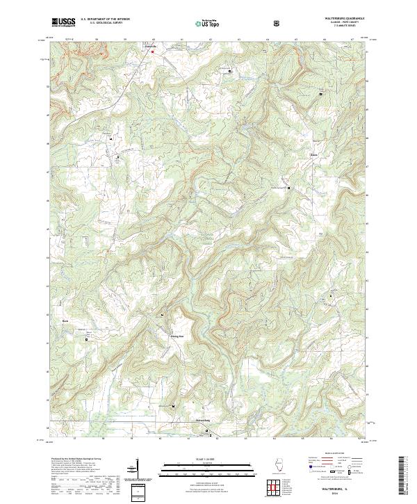 US Topo 7.5-minute map for Waltersburg IL